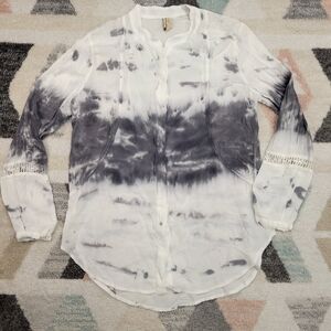 XCVI grey long sleeve blouse  Size Small